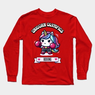 Boxing Unicorn Olympics 🥊🦄 - Knockout Cuteness! Long Sleeve T-Shirt